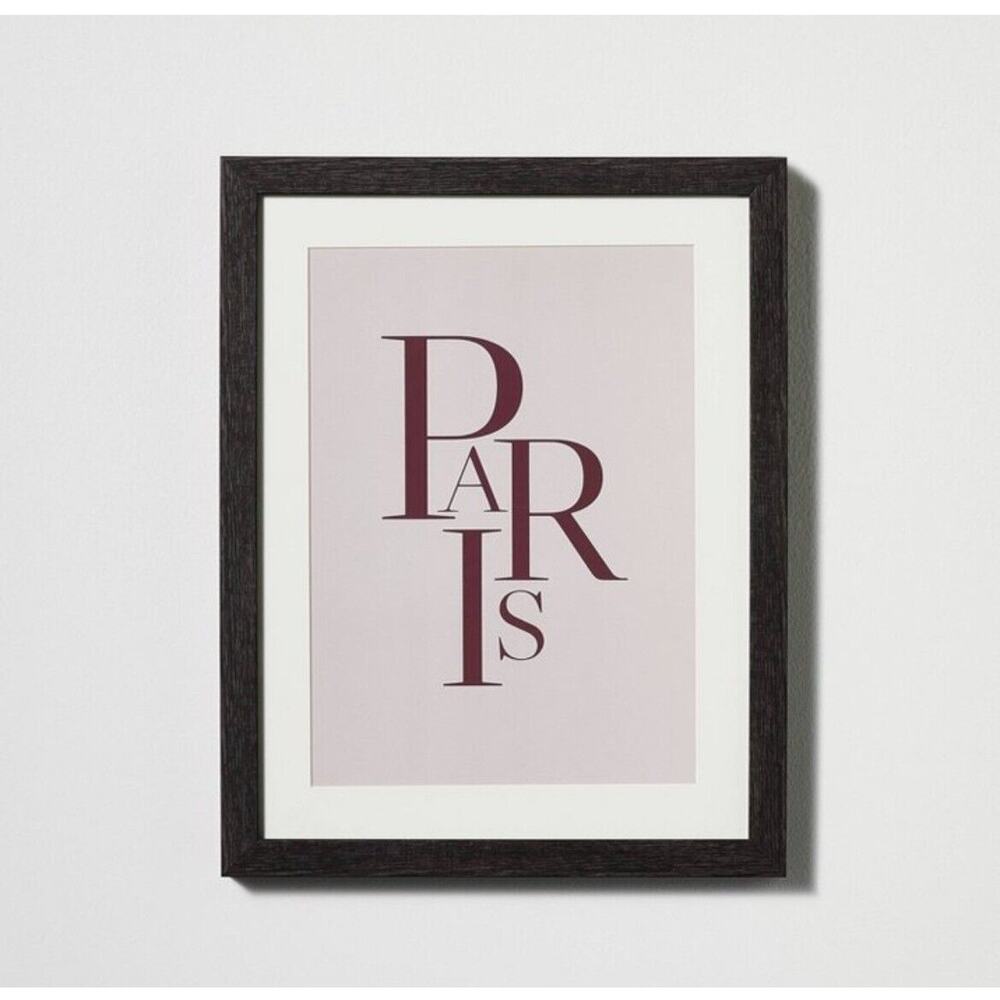 Threshold Studio McGee 11" x 14" PARIS Framed Under Glass Mat Dark Wood Wall Art